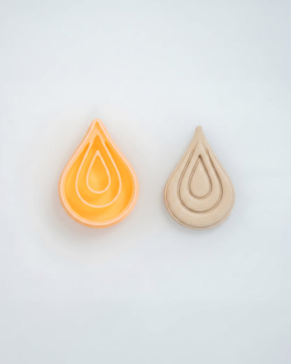 Layered Teardrop Imprint Clay Cutter Set – (D) Minimal Teardrop
