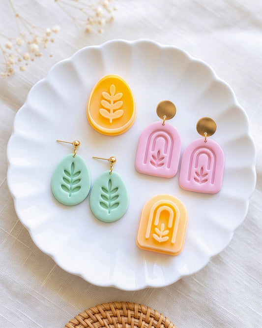 Boho Organic Mix & Match Imprint Clay Cutter Set – Process