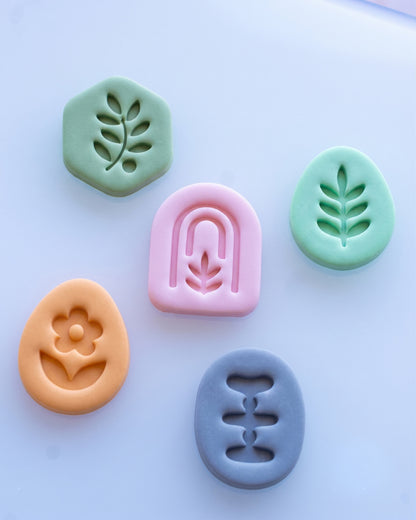Boho Organic Mix & Match Imprint Clay Cutter Set – Process