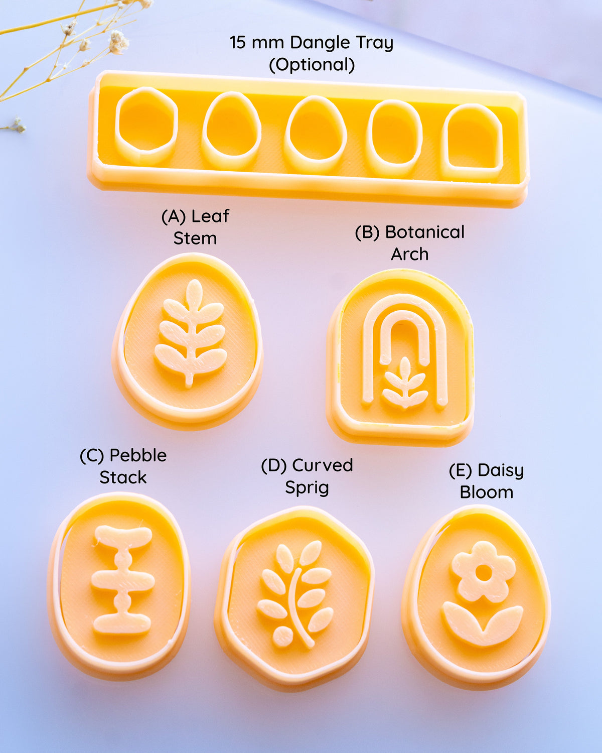Boho Organic Mix & Match Imprint Clay Cutter Set – Full Set + Topper