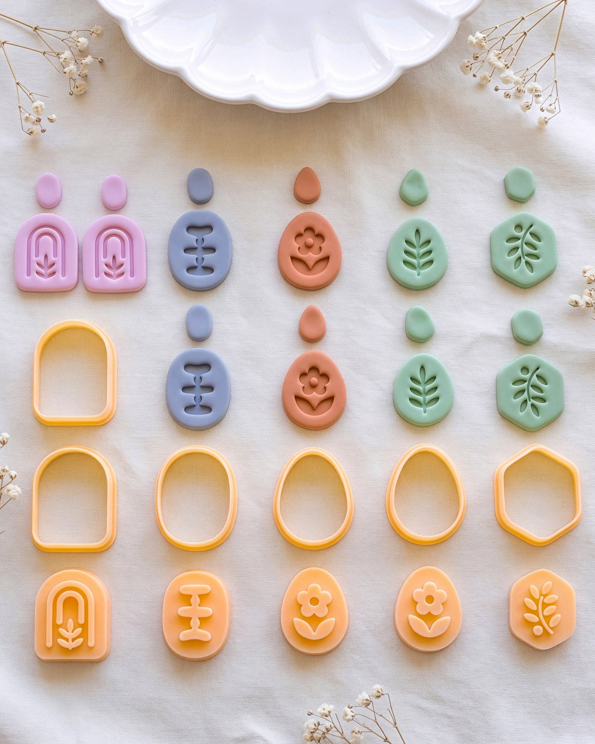 Boho Organic Mix & Match Imprint Clay Cutter Set – Creative Variations