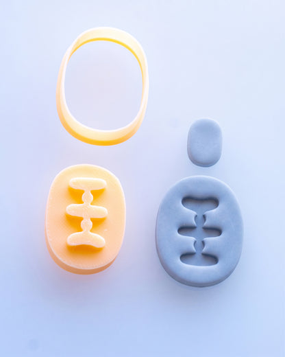 Boho Organic Mix & Match Imprint Clay Cutter Set – (C) Pebble Stack