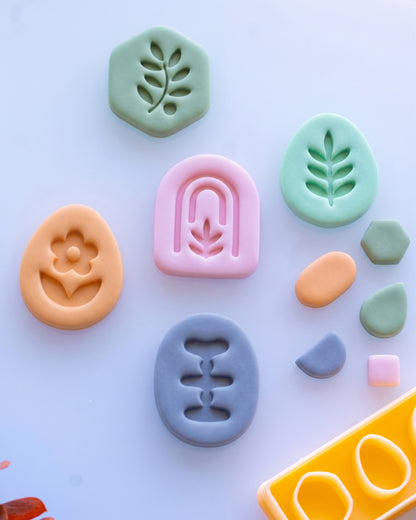 Boho Organic Mix & Match Imprint Clay Cutter Set – Collection