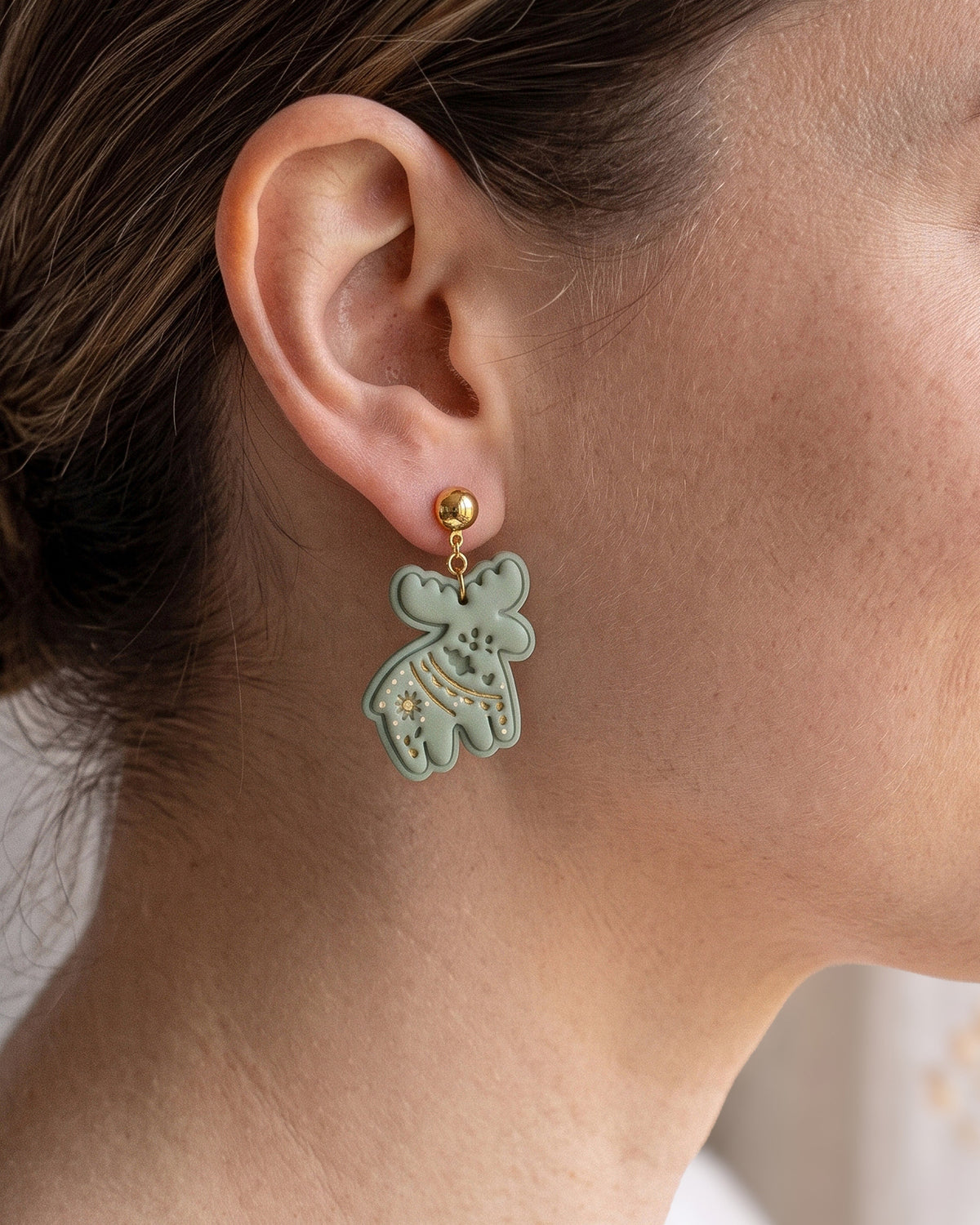 Scandi Folk Moose Imprint Clay Cutter – Wear Shot