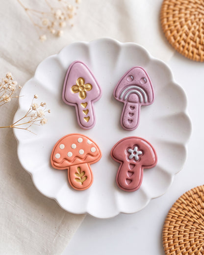 Nordic Folk Mushroom Imprint Clay Cutter Set – Creative Variations