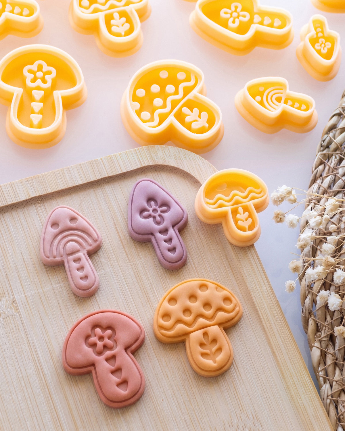 Nordic Folk Mushroom Imprint Clay Cutter Set – Lifestyle