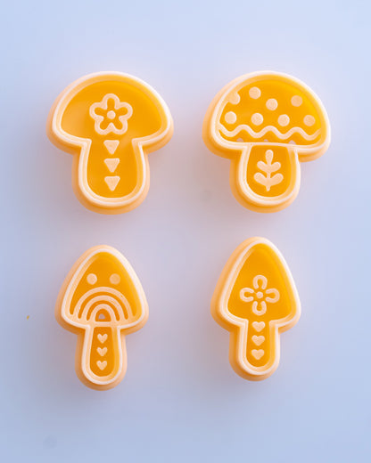 Nordic Folk Mushroom Imprint Clay Cutter Set