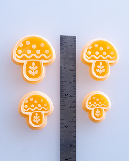 Nordic Folk Mushroom Imprint Clay Cutter Set – Size Reference