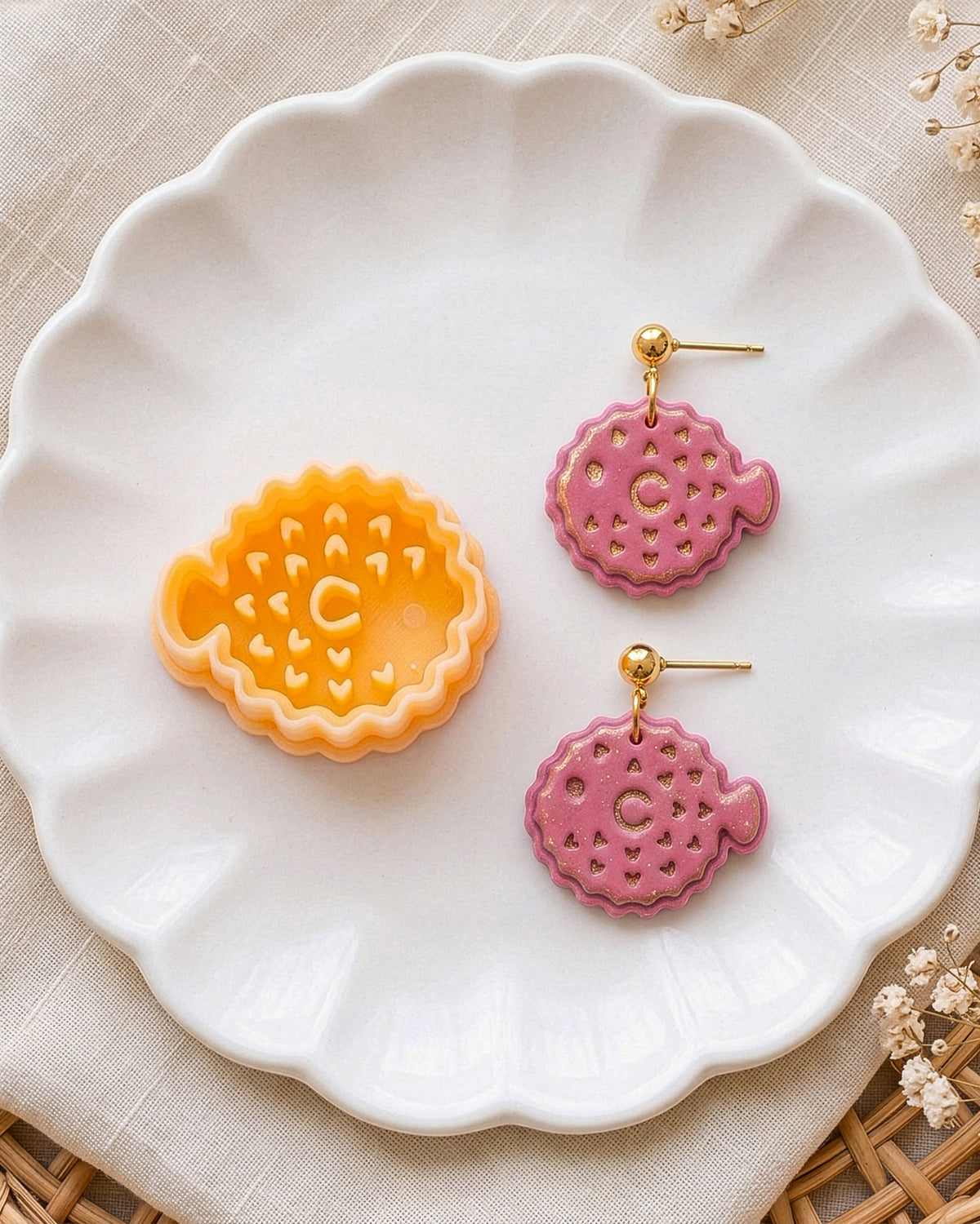 Pufferfish Imprint Clay Cutter – Finished Result