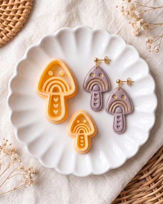 Scandi Folk Rainbow Mushroom Imprint Clay Cutter – Hero
