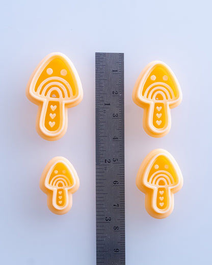 Scandi Folk Rainbow Mushroom Imprint Clay Cutter – Size Reference