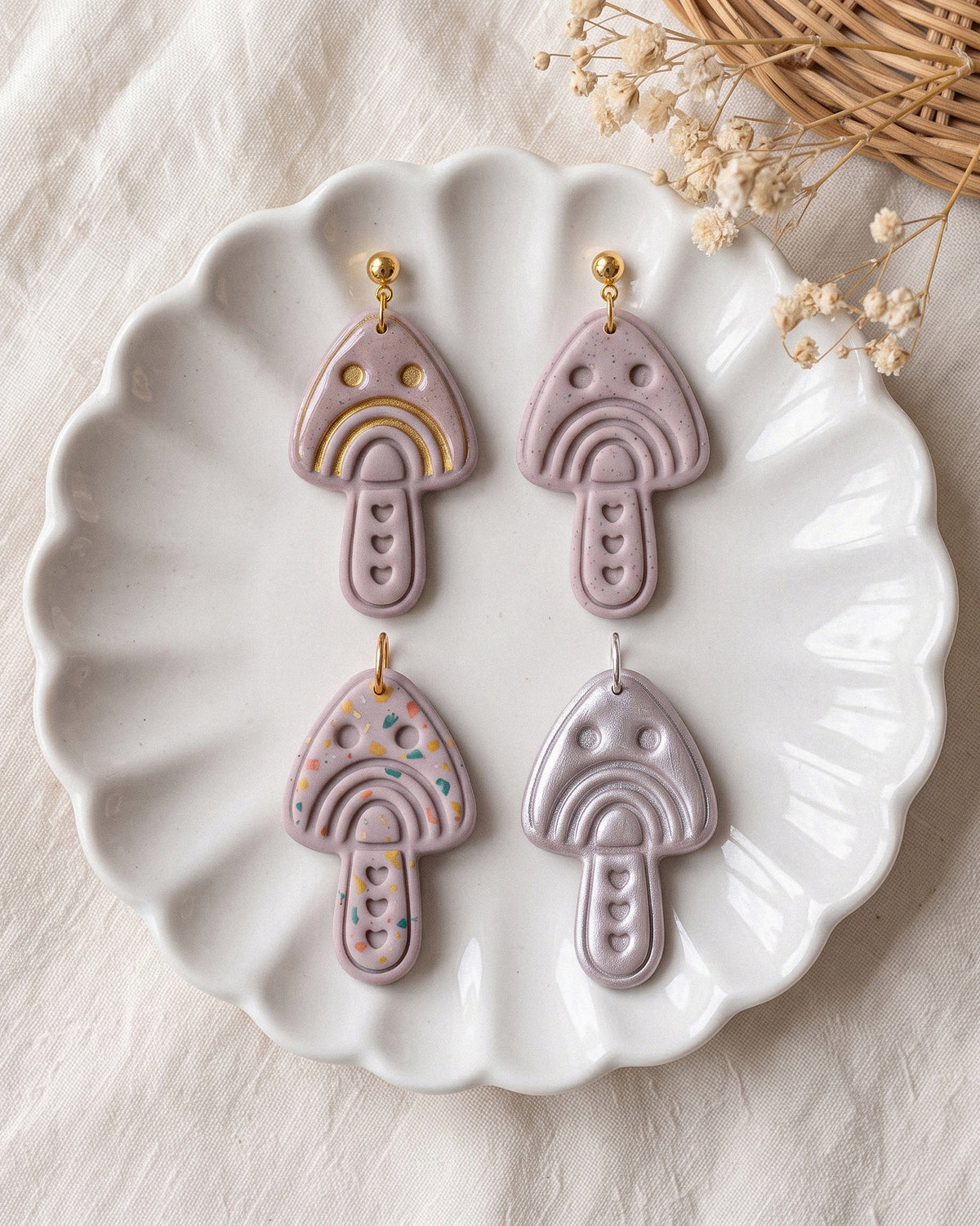 Scandi Folk Rainbow Mushroom Imprint Clay Cutter – Collection