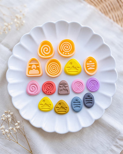 Boho Spiral & Mountain Imprint Clay Cutter Set – Collection