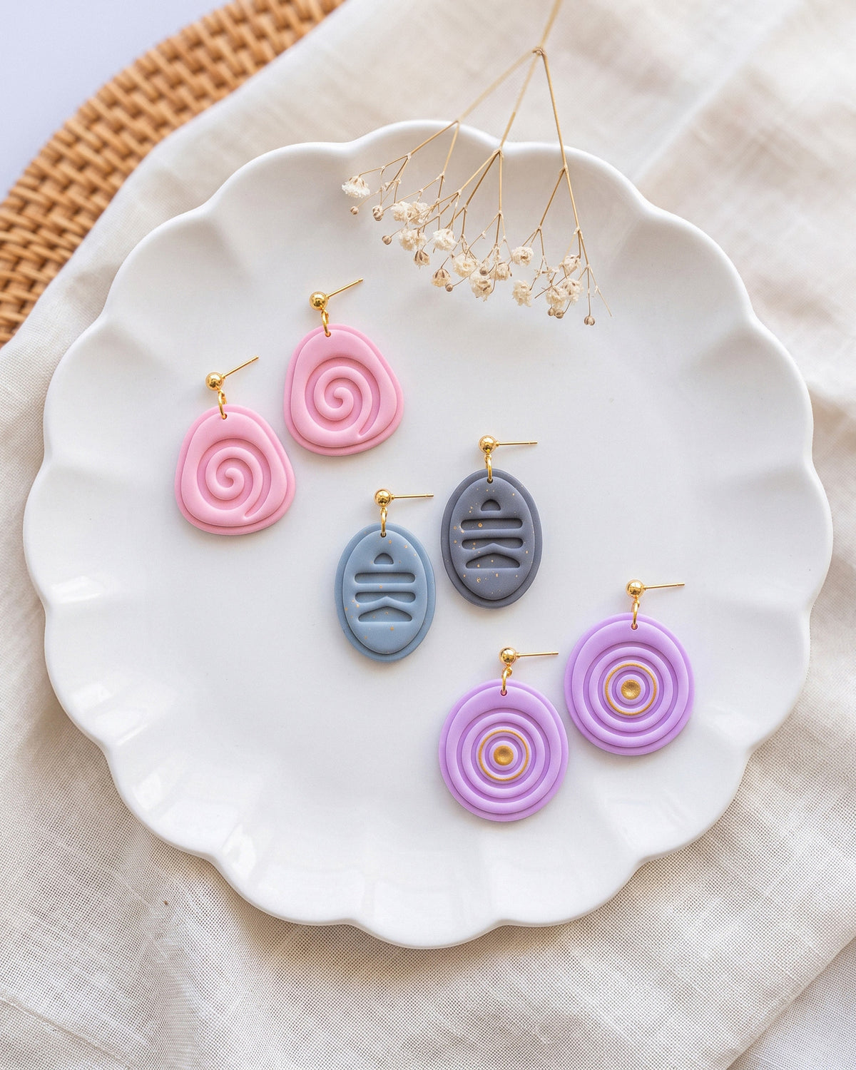 Boho Spiral & Mountain Imprint Clay Cutter Set – Lifestyle