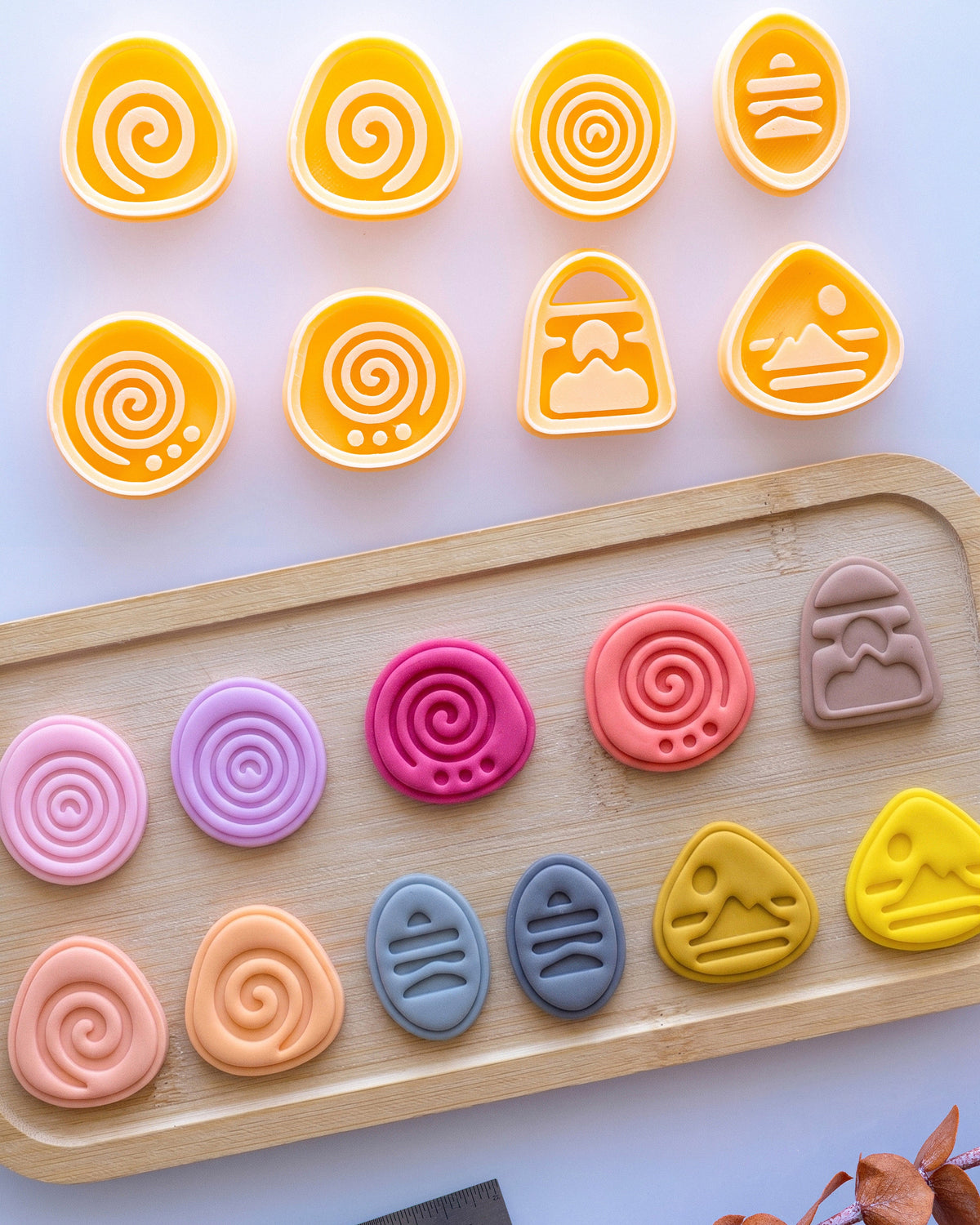 Boho Spiral & Mountain Imprint Clay Cutter Set
