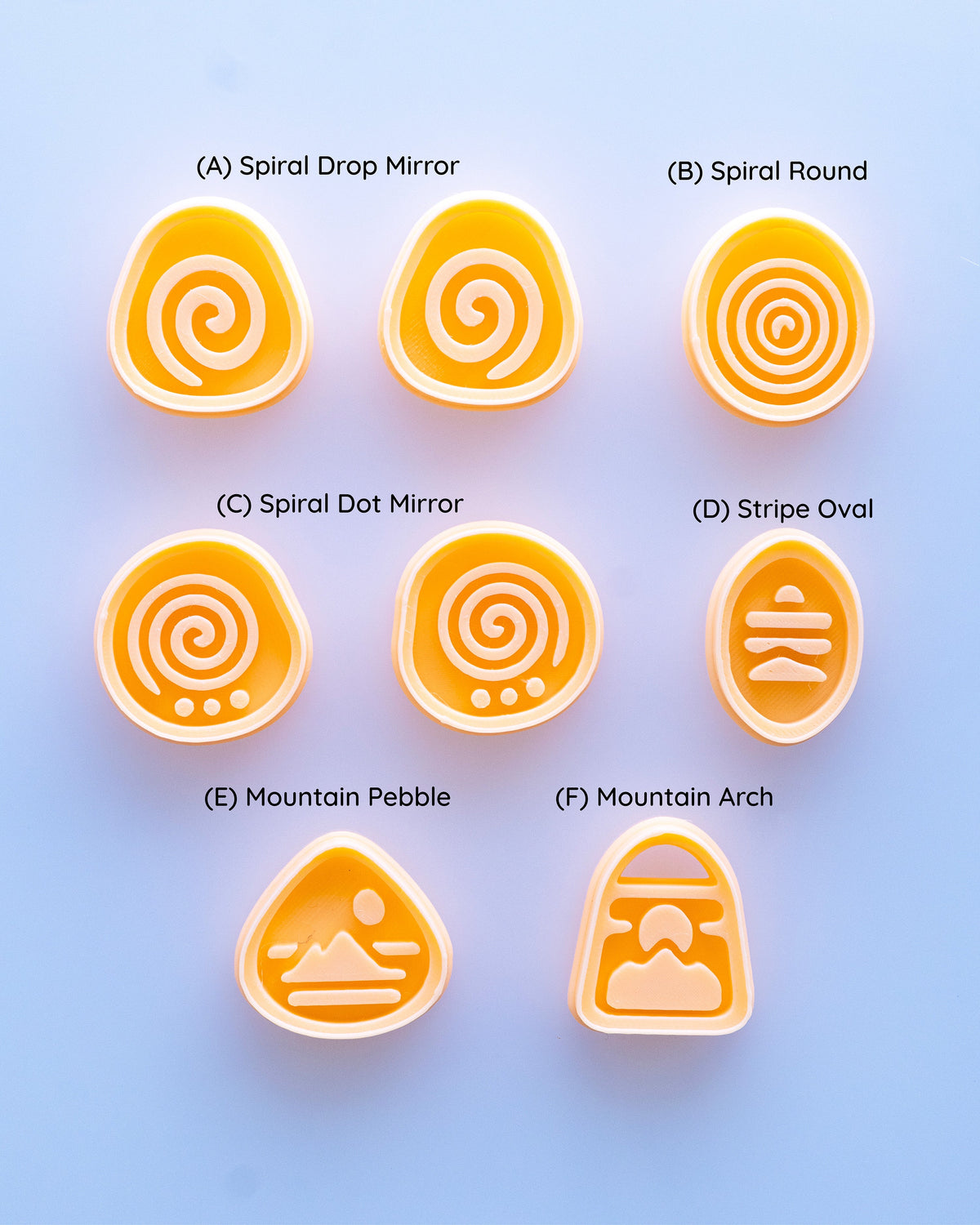 Boho Spiral & Mountain Imprint Clay Cutter Set