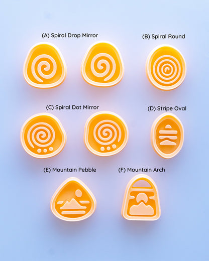 Boho Spiral & Mountain Imprint Clay Cutter Set