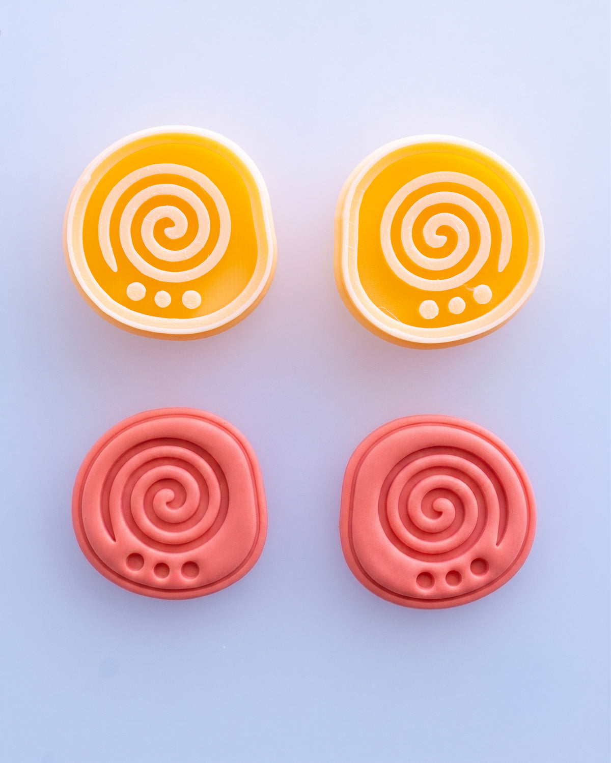 Boho Spiral & Mountain Imprint Clay Cutter Set – (C) Spiral Dot