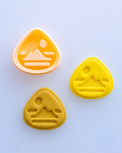 Boho Spiral & Mountain Imprint Clay Cutter Set – (E) Mountain Pebble