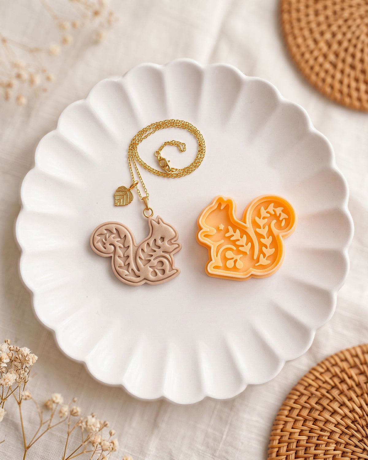 Nordic Squirrel Imprint Clay Cutter – Finished Result