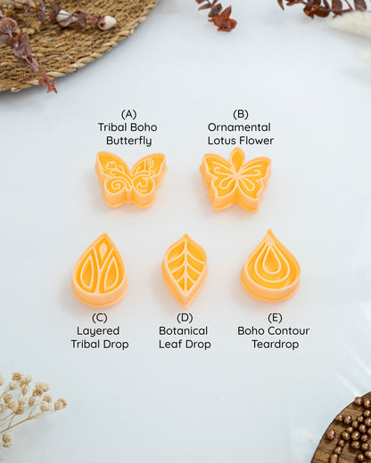 Boho Teardrop Imprint Clay Cutter Set – Full Set (5 Designs)