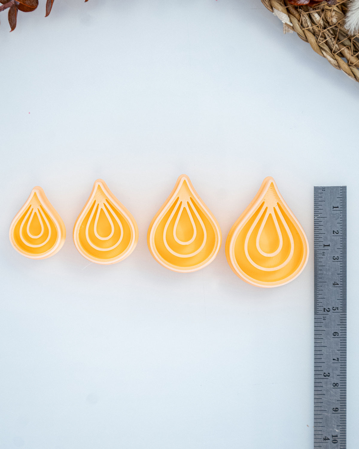 Boho Teardrop Imprint Clay Cutter Set – Size Reference