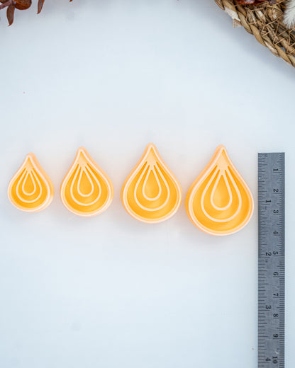 Boho Teardrop Imprint Clay Cutter Set – Size Reference