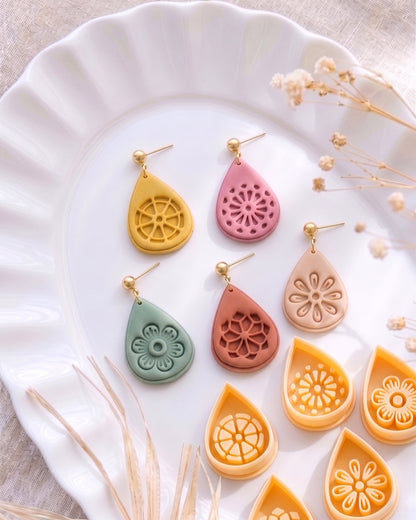 Botanical Teardrop Imprint Clay Cutter Set – Full Set