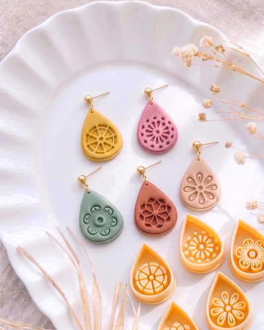 Botanical Teardrop Imprint Clay Cutter Set – Full Set