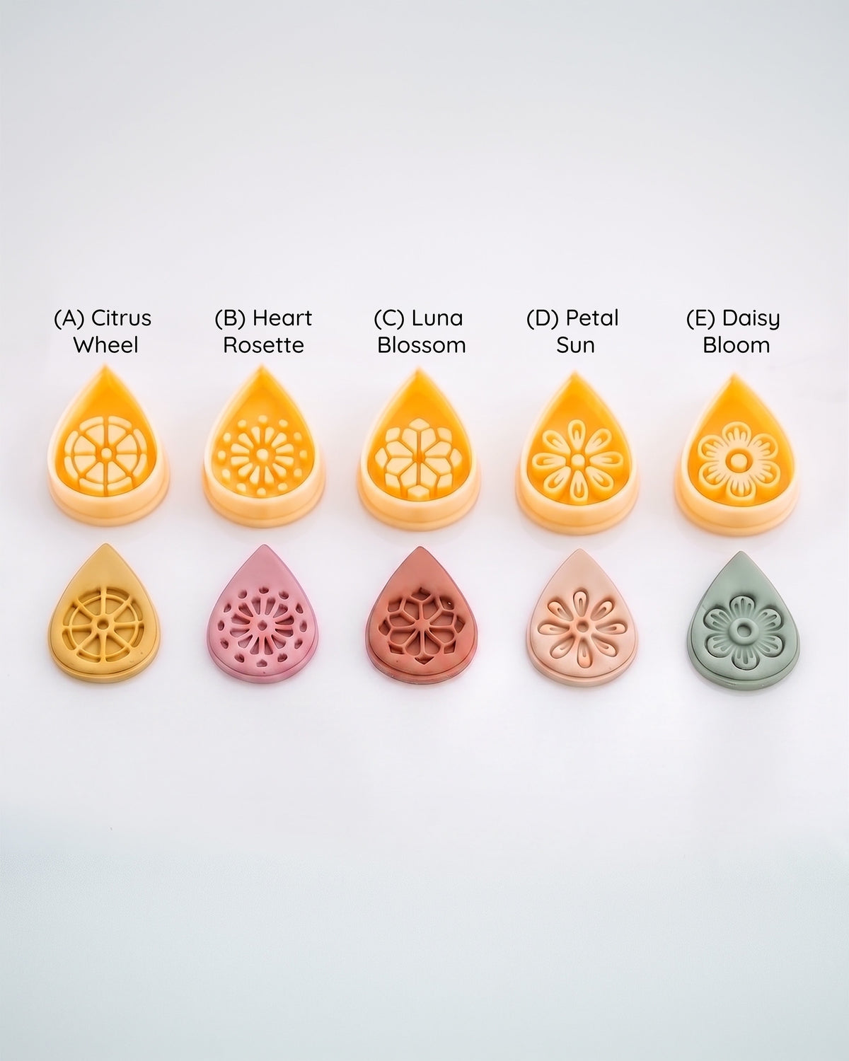Botanical Teardrop Imprint Clay Cutter Set