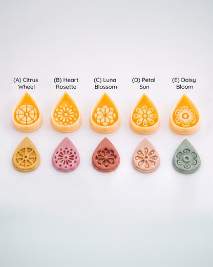 Botanical Teardrop Imprint Clay Cutter Set
