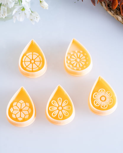 Botanical Teardrop Imprint Clay Cutter Set