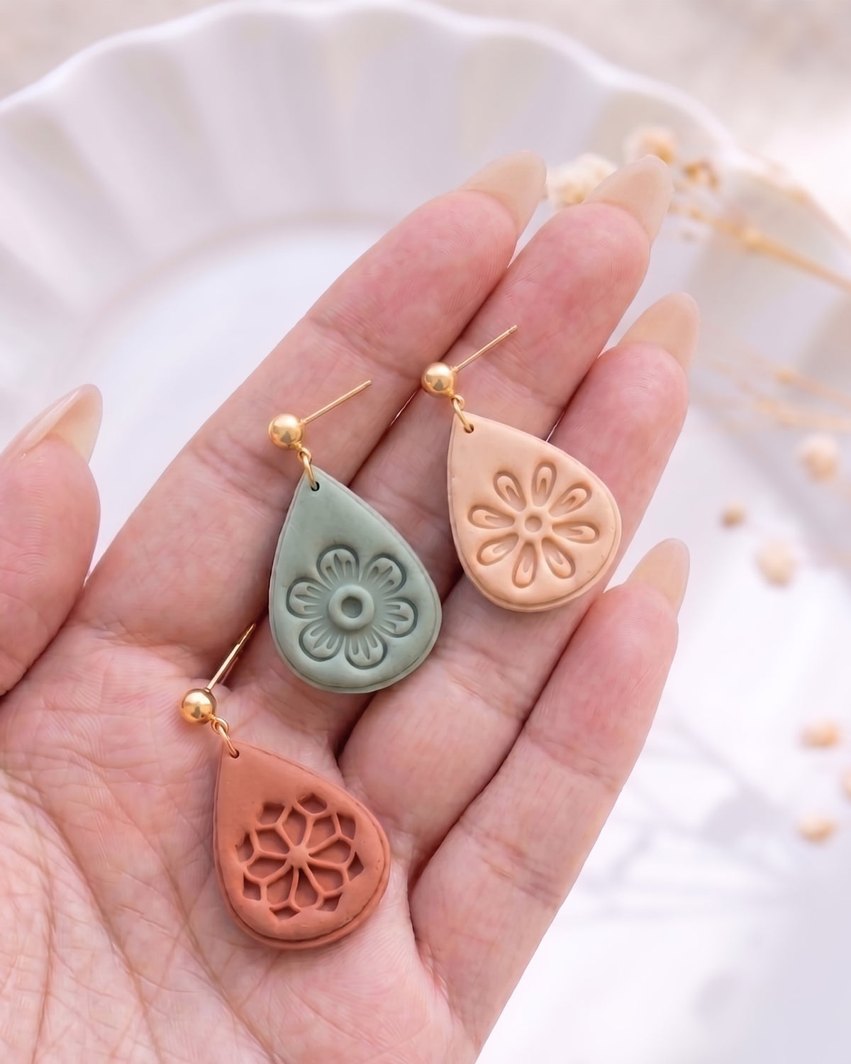 Botanical Teardrop Imprint Clay Cutter Set