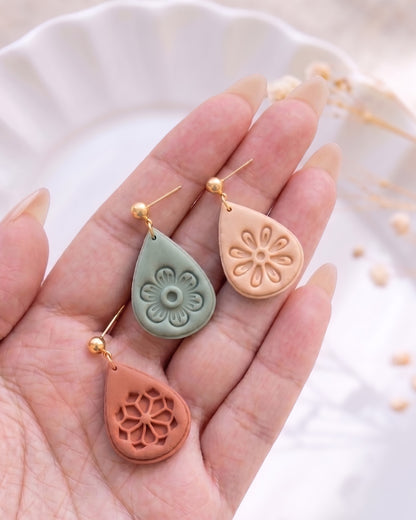 Botanical Teardrop Imprint Clay Cutter Set