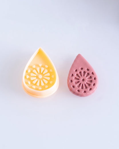 Botanical Teardrop Imprint Clay Cutter Set – (B) Heart Rosette