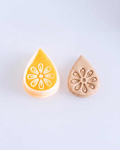 Botanical Teardrop Imprint Clay Cutter Set – (D) Petal Sun