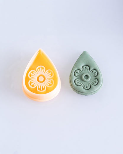 Botanical Teardrop Imprint Clay Cutter Set – (E) Daisy Bloom