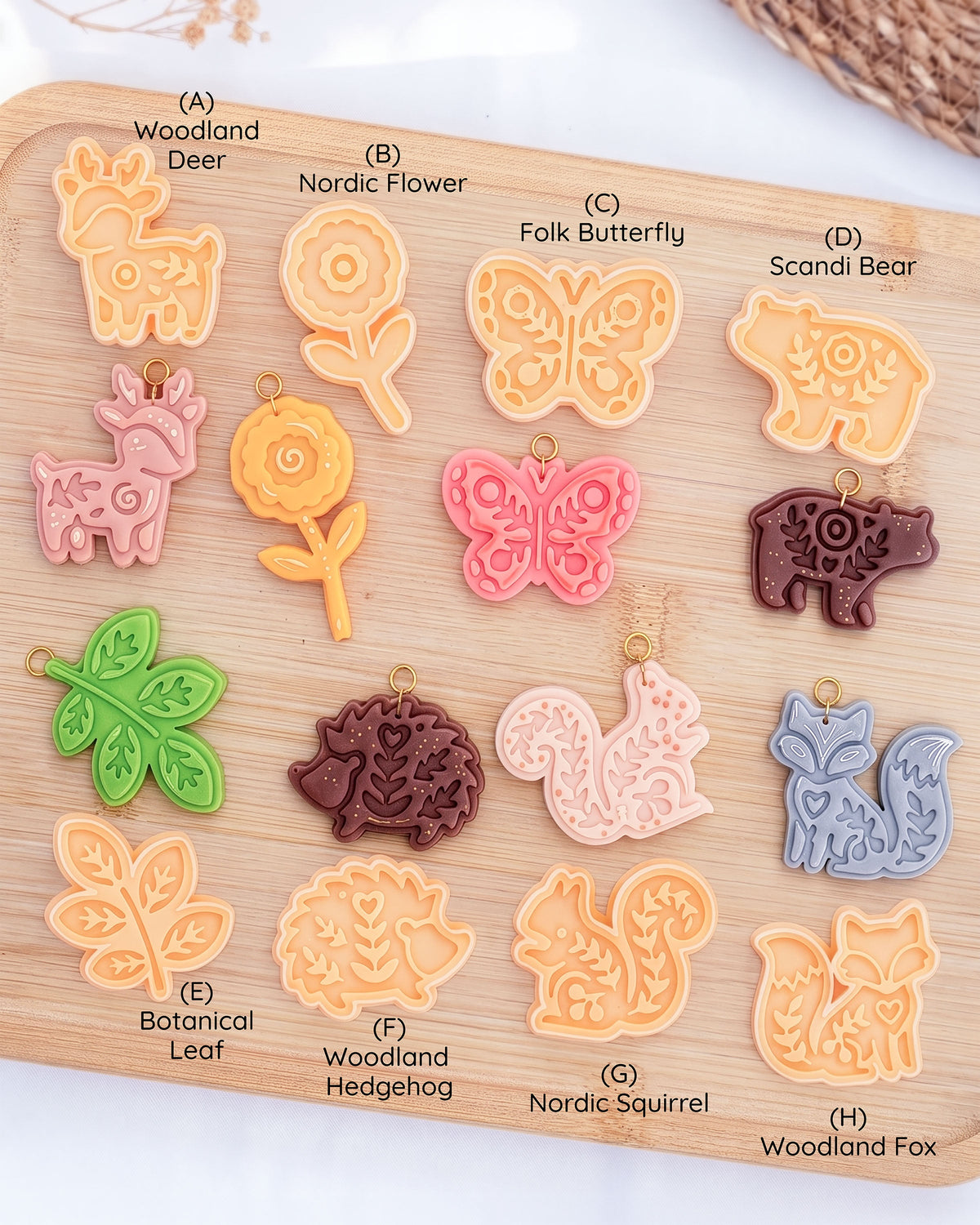 Woodland Animal Folk Imprint Clay Cutter Set – Process