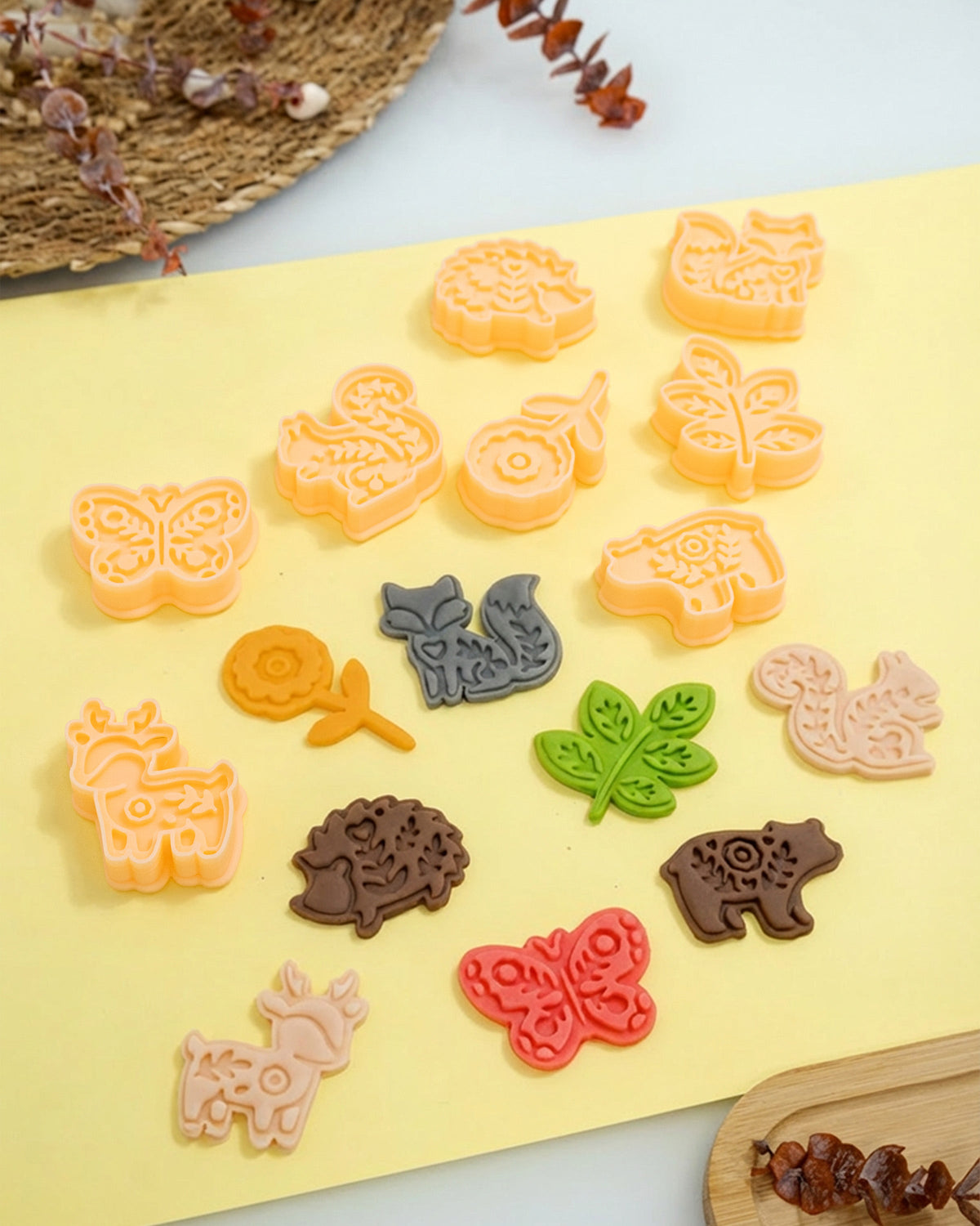 Woodland Animal Folk Imprint Clay Cutter Set – Process