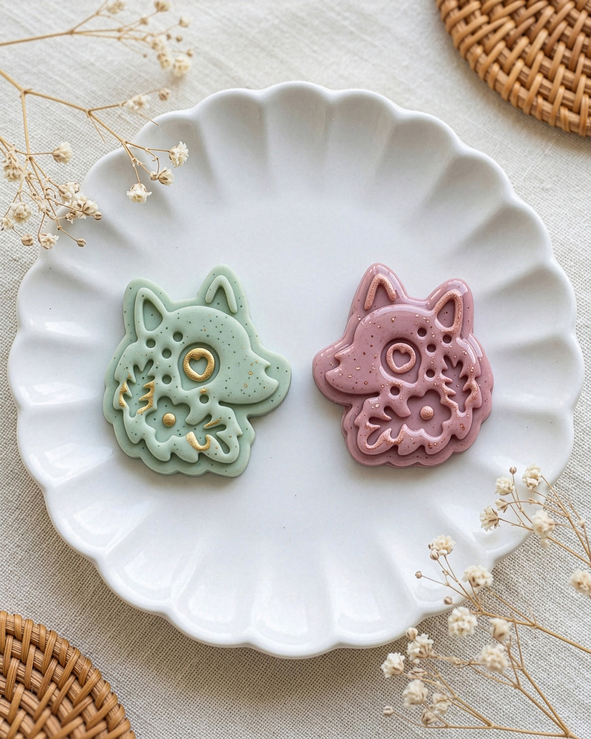 Scandi Folk Wolf Head Imprint Clay Cutter – Creative Variations