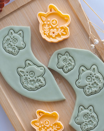 Scandi Folk Wolf Head Imprint Clay Cutter – Process