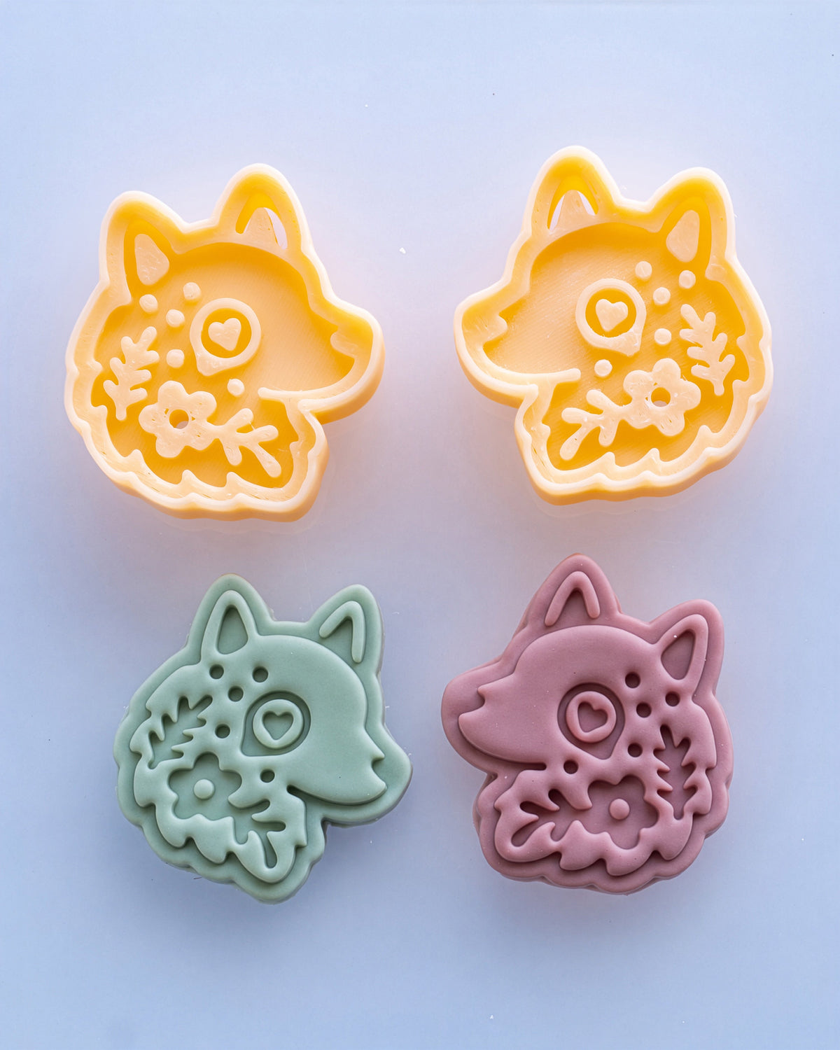 Scandi Folk Wolf Head Imprint Clay Cutter – Cutter to Result