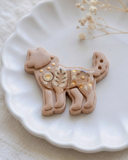Scandi Folk Wolf Imprint Clay Cutter – Detail