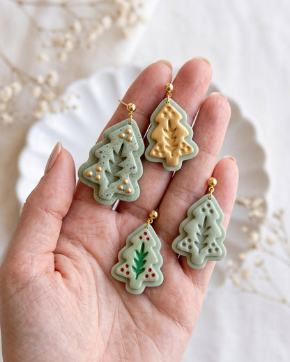 Nordic Folk Winter Pine Imprint Clay Cutter – Hand Scale
