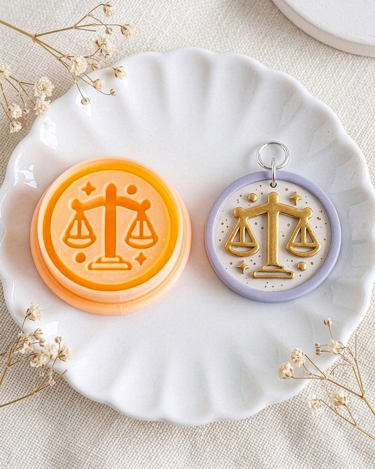 Libra Zodiac Imprint Clay Cutter – Finished Result