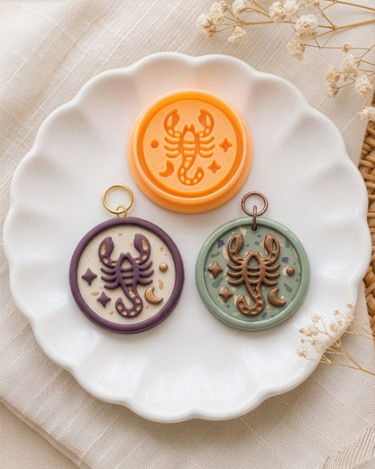 Scorpio Zodiac Imprint Clay Cutter – Finished Result