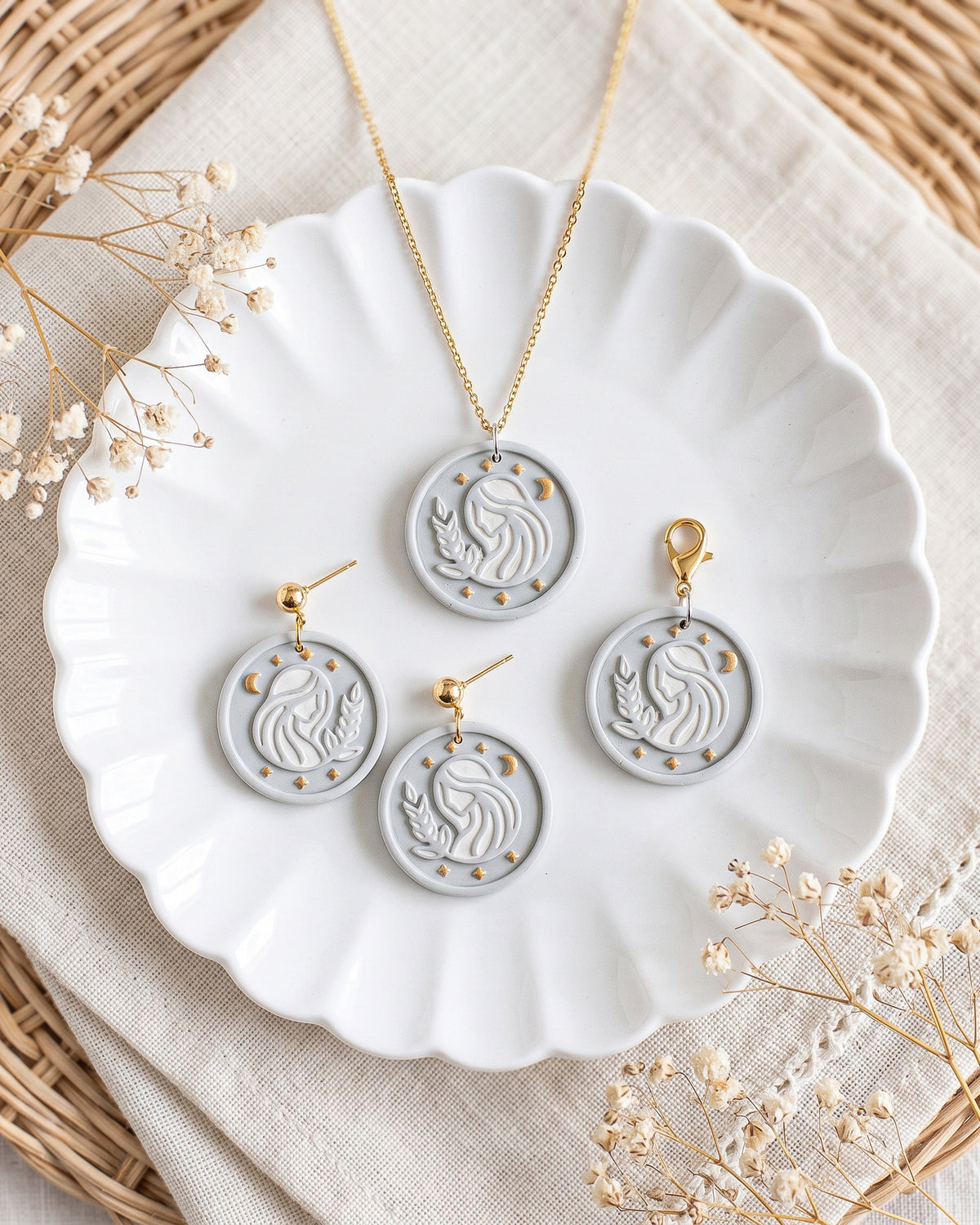 Virgo Zodiac Imprint Clay Cutter – Finished Result