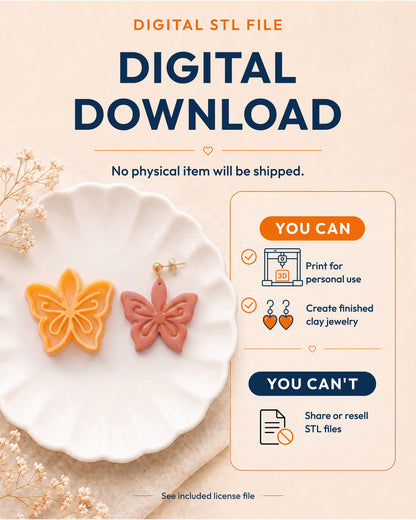 Digital download information graphic for the Ornamental Lotus STL files, explaining that no physical item is shipped.