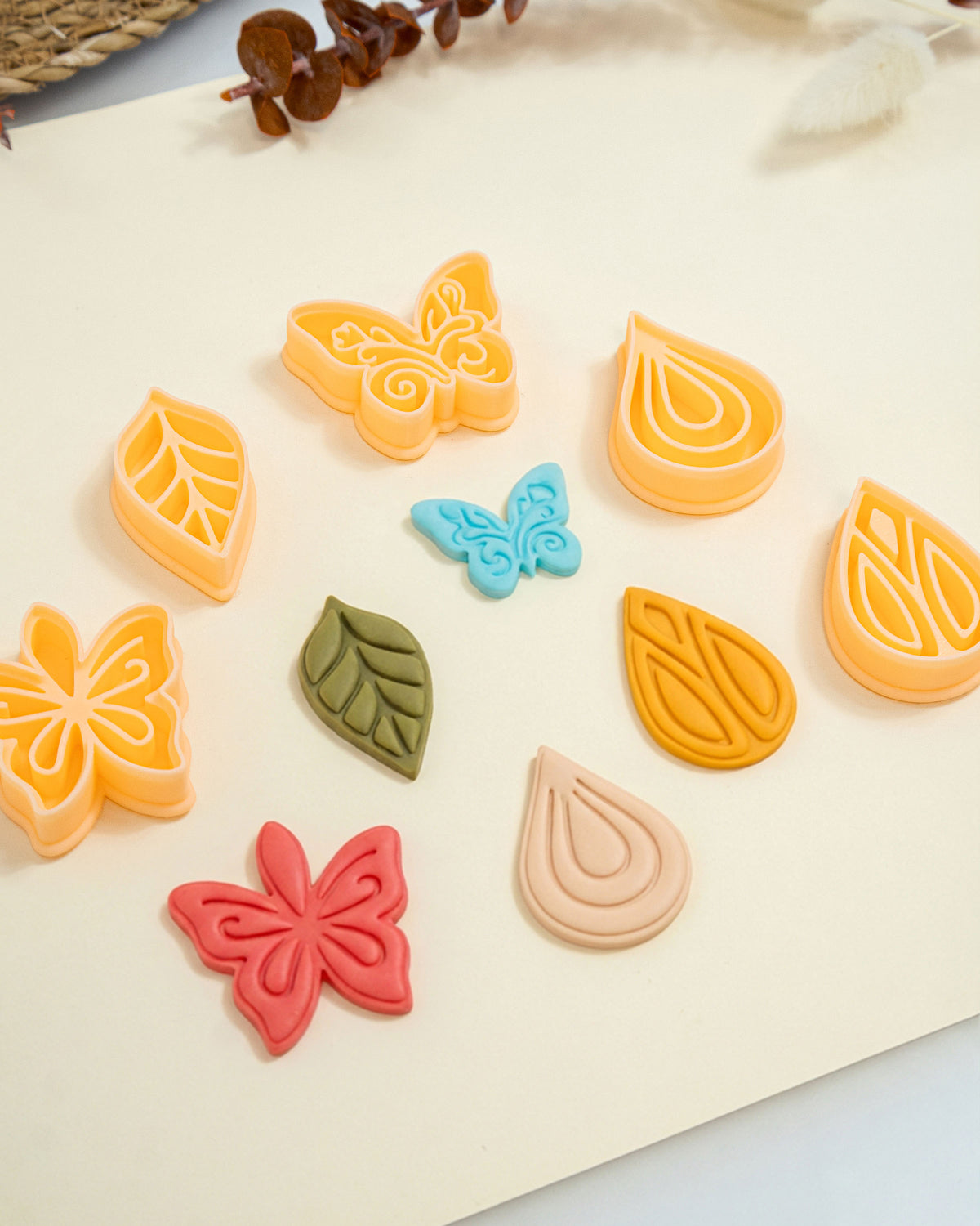 Botanical and floral polymer clay cutter collection