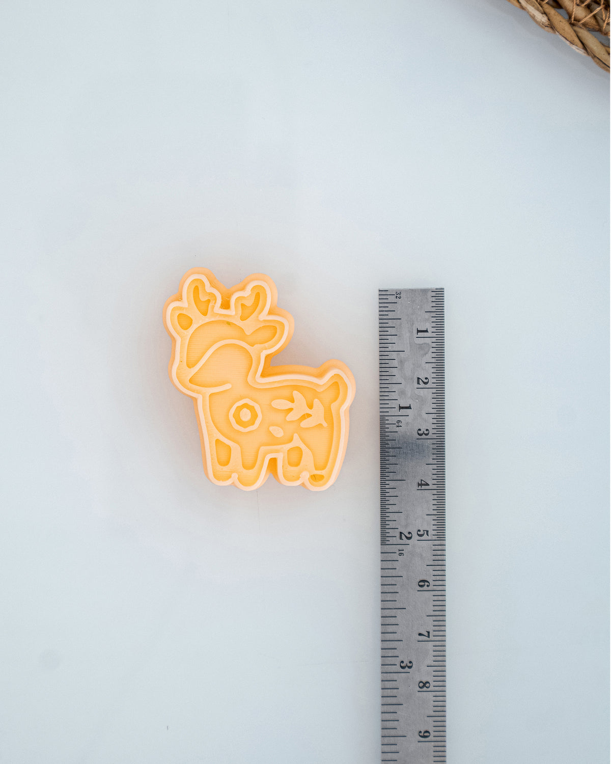Woodland Deer clay cutters shown with a ruler or size lineup to provide a practical scale reference.